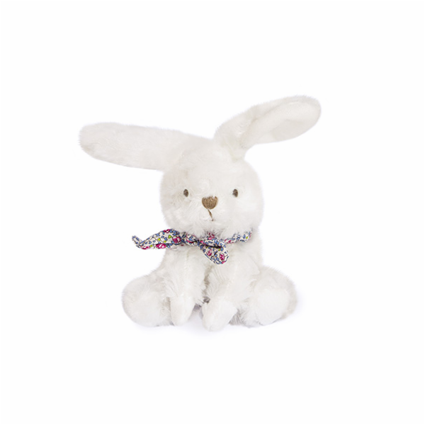Doudou Plyšový králíček s šátkem 12 cm fialová s kytičkami