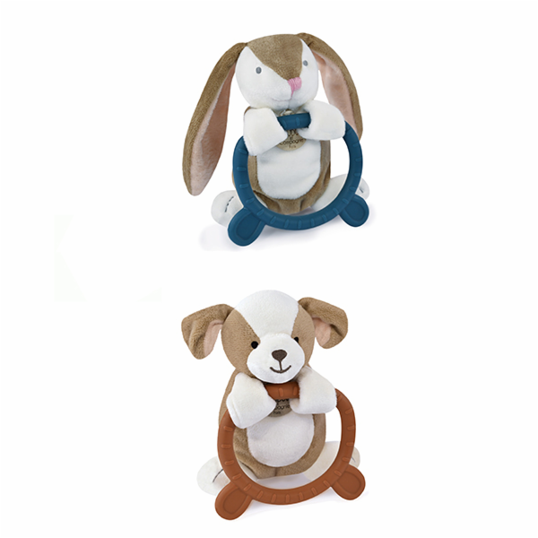 Doudou Plyšová hračka s kousátkem HOULAHOP 1 ks Králíček