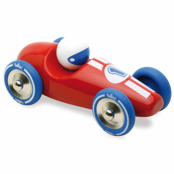 Vilac Závodní auto GM červené s modrými koly