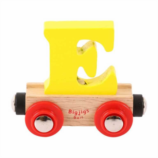 Bigjigs Rail Vagónek dřevěné vláčkodráhy - Písmeno E Pošk...
