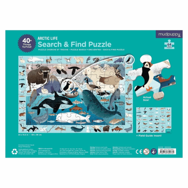 Mudpuppy Puzzle skládej a hledej Život v Arktidě 64 dílů 