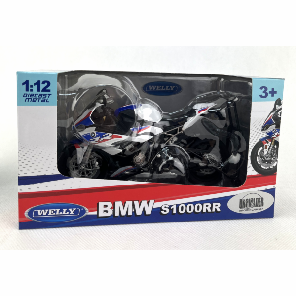 Welly Motocykl BMW S1000RR 1:12 bílý