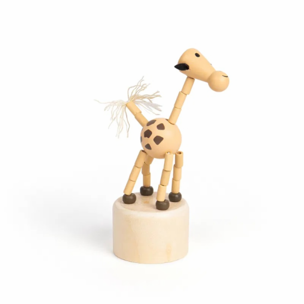 Bigjigs Toys Dřevěná mačkací zvířátka Safari Žirafa