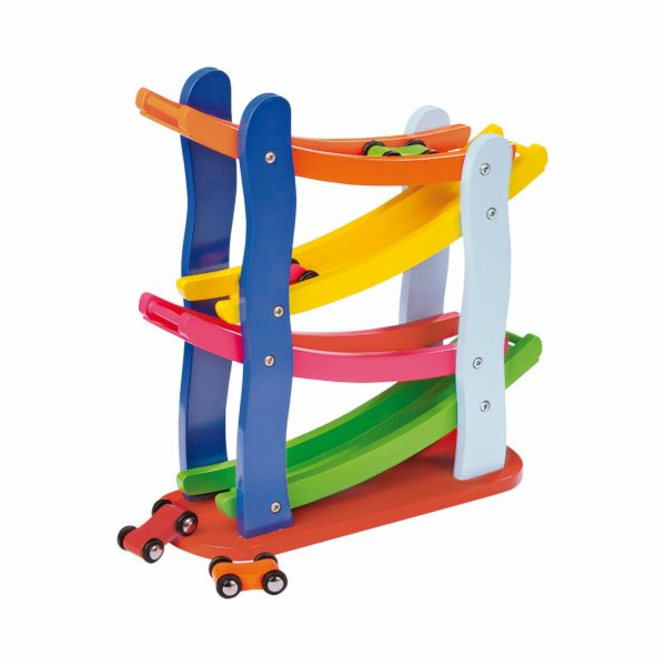 Small Foot Dřevěná závodní dráha 4 autíčka