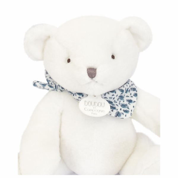 Doudou Plyšový medvídek bílý 25 cm