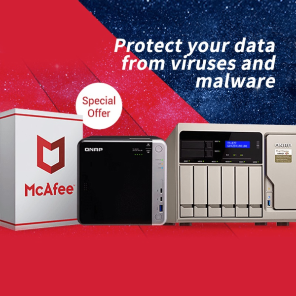 QNAP LS-MCAFEE-5Y - McAfee antivirus 5 years license, Phy...
