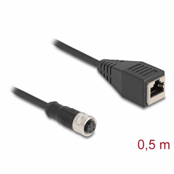 Delock M12 Adaptérový kabel, ze 4-pinové D-kódované zásuv...