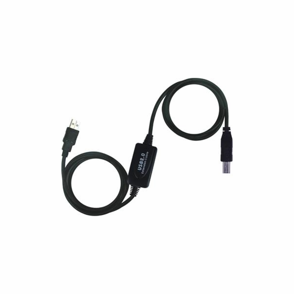 PremiumCord USB 2.0 repeater a propojovací kabel A/M-B/M 20m