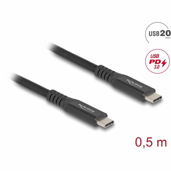 Delock&nbsp;USB&nbsp;20&nbsp;Gbps&nbsp;kabel&nbsp;USB&nbsp;Type-C™&nbsp;samec&nbsp;na&nbsp;samec&nbsp;PD&nbsp;3....
