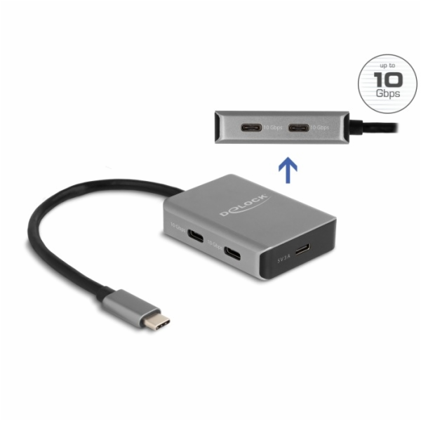Delock USB 10 Gbps 4 portový Hub USB Type-C™ s konektorem...