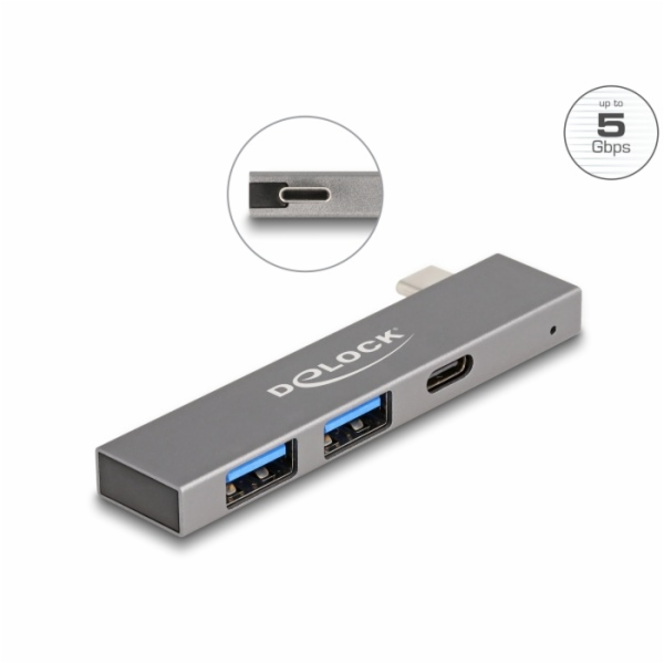 Delock 3 portový štíhlý USB Hub USB Type-C™ na 1 x USB 5 ...
