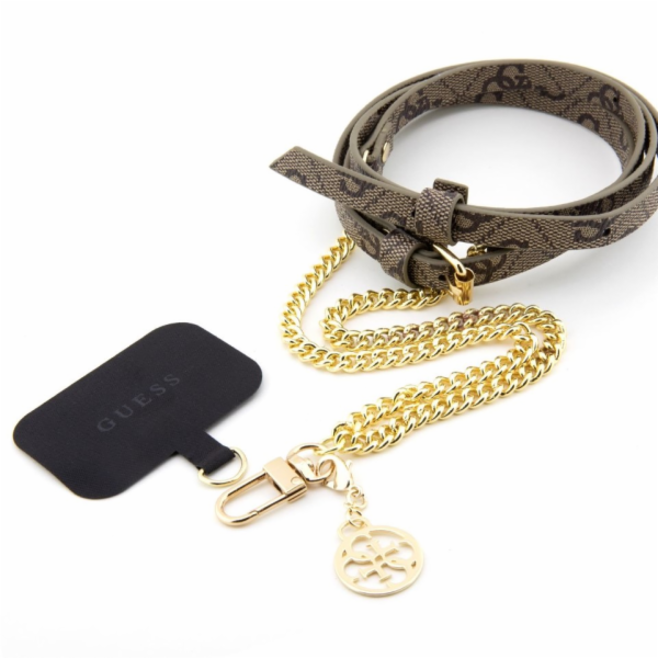 Guess Crossbody Popruh PU 4G Chain with Charm Gold/Brown ...