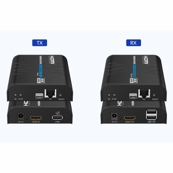 PremiumCord 4K@60Hz HDMI KVM extender s USB 2.0 na 120m p...