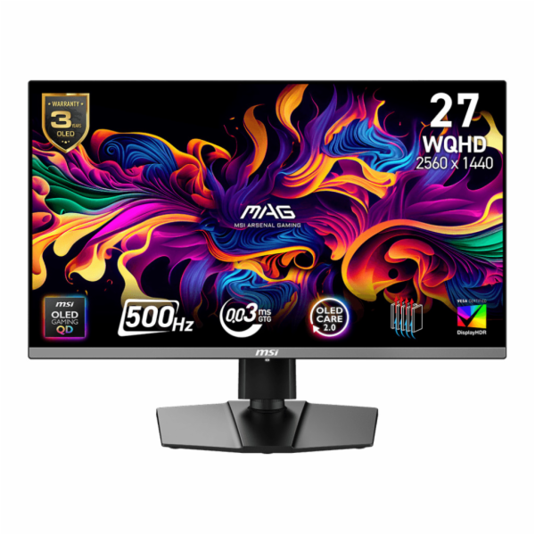 MSI MAG/272QP X50/26,5"/QD-OLED/QHD/500Hz/0,03ms/Černá/3R