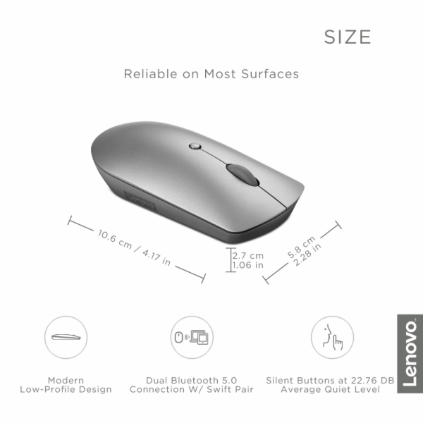 Lenovo Yoga Bluetooth Silent Mouse (Tidal Teal) = BT sile...