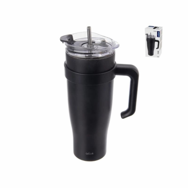 Hrnek TERMO 1,2 l nerez+brčko černý