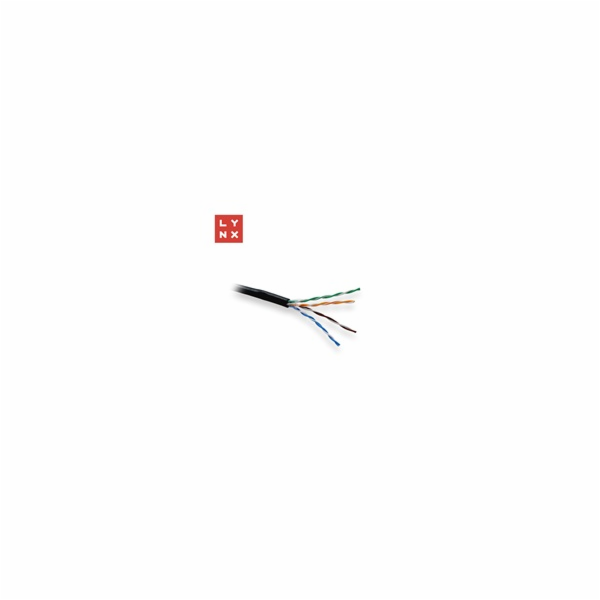 LYNX UTP kabel Cat5e, PE (Fca), celoměděný, venkovní, čer...