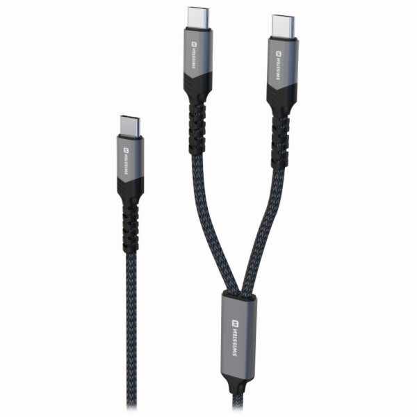 Swissten nabíjecí kabel 2v1 100w USB-C / 2x USB-C 1,5 m č...