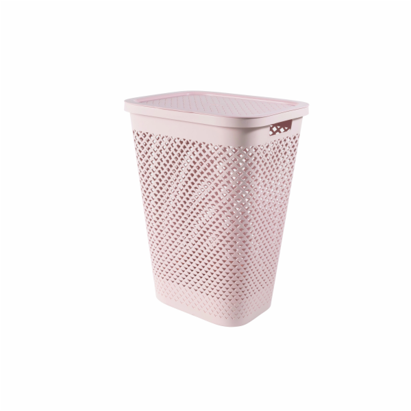 Koš na prádlo Curver Pure 55 l růžový s víkem
