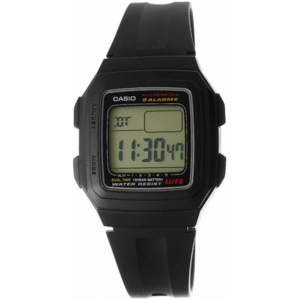 Casio Pánské hodinky F-201WA-1ADF 10 barů Na plavání