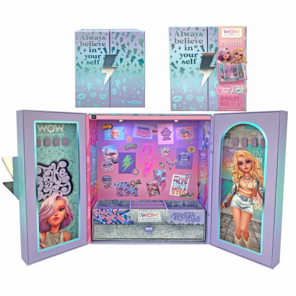 Krabička Šperkovnice Hodinky Náhrdelníky Prsteny + LED sv...