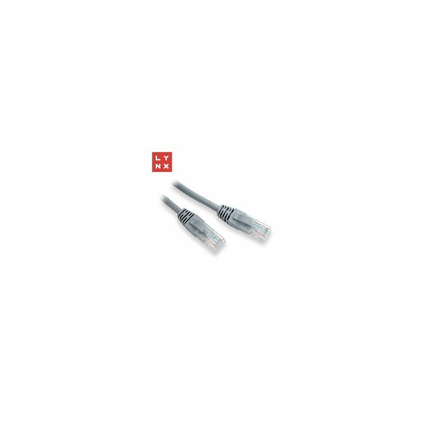 LYNX UTP patch kabel Cat5e, PVC, CCA, 20m, šedý