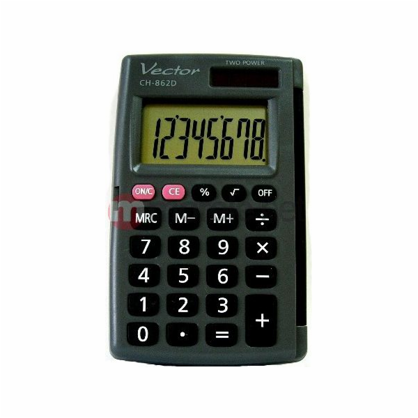 Vector Kapesní kalkulačka s krytem KAV CH-862D, šedá