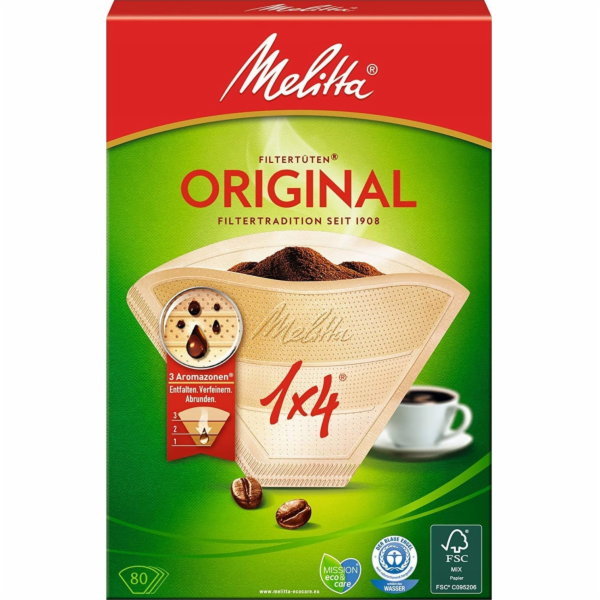 Filtr do kávovaru Melitta Original 1x4, 80 ks.