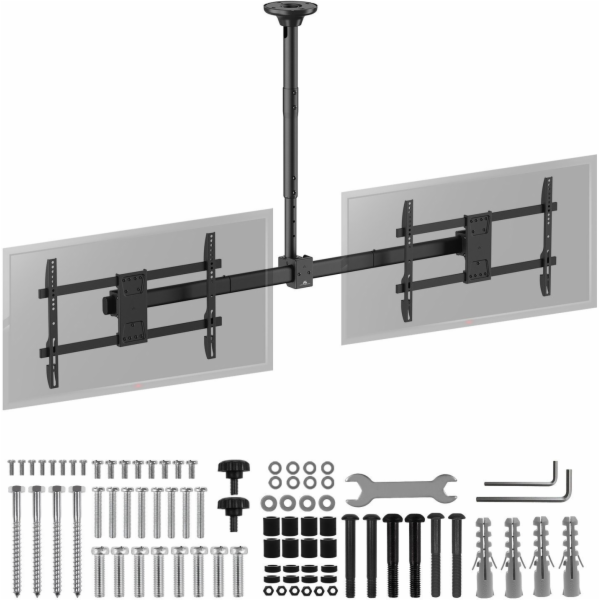 Stropní držák Maclean pro dva televizory, max. zatížení 2...