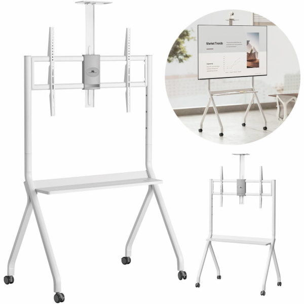 Maclean TV stojan / vozík, police na kamery, na kolečkách...