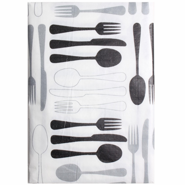 Ubrus Splendid FORK, bílý/černý, 150 x 180 cm