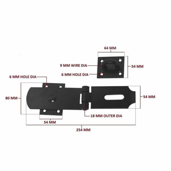 Závora dveří Okko GB-1506, černá 254 mm
