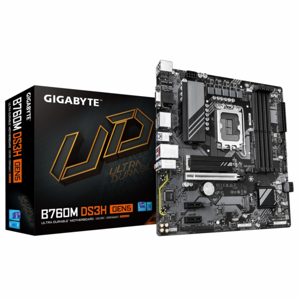 GIGABYTE MB Sc LGA1700 B760M DS3H GEN5, Intel B760, 4xDDR...