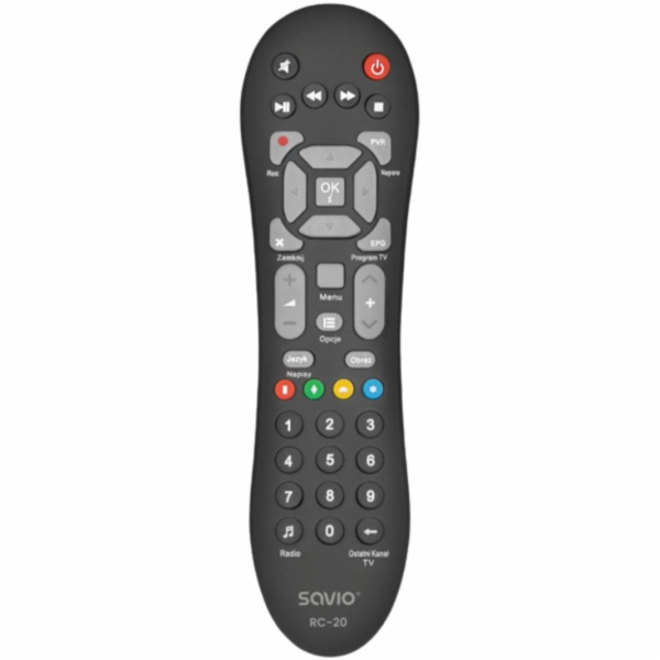 Savio RC-20 dálkové ovládání IR Wireless DTV, TV Tlačítka