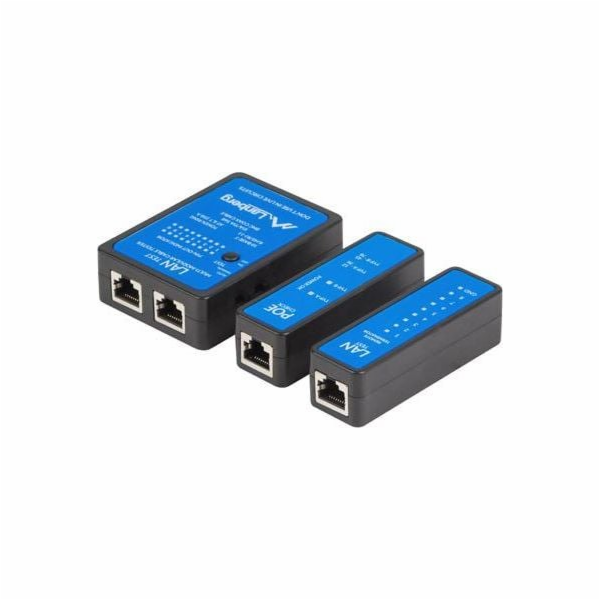 Lanberg NT-0404 zkoušečka síťových kabelů PoE tester Čern...