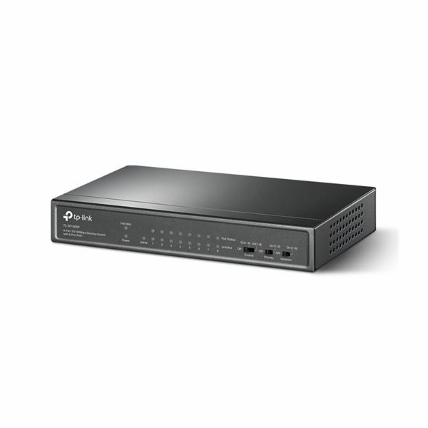Switch TP-Link TL-SF1009P 9x LAN, 4x PoE+, 67W, kov, 