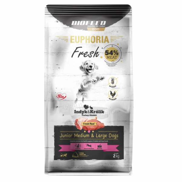BIOFEED Euphoria Junior Medium & Large dogs Turkey with r...