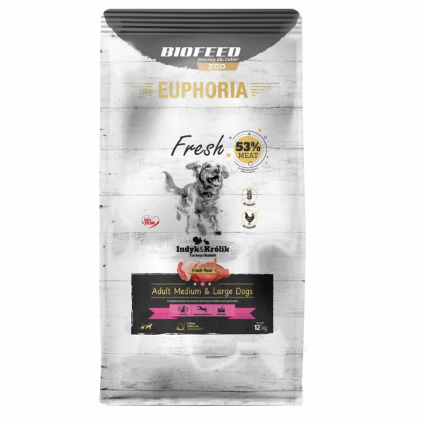 EUPHORIA Fresh Adult Medium & Large dogs Turkey with rabb...