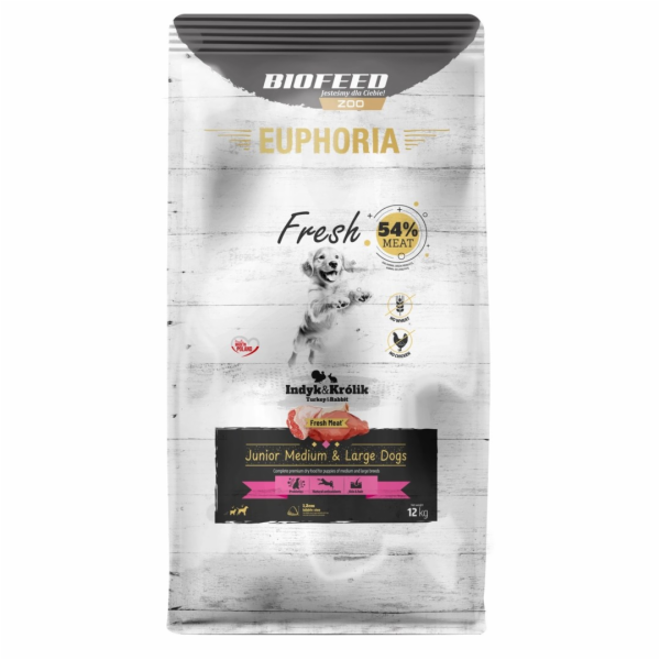 EUPHORIA Fresh Junior Medium & Large dogs Turkey with rab...