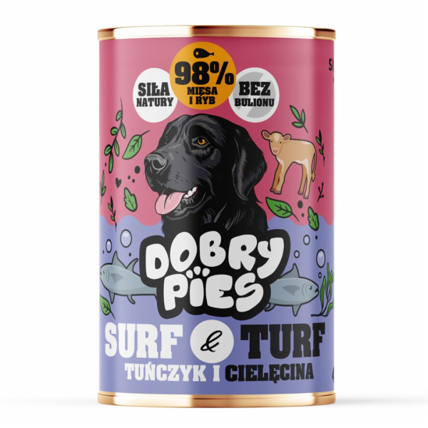 DOBRY PIES Surf & Turf Tuna and veal - vlhké krmivo pro p...