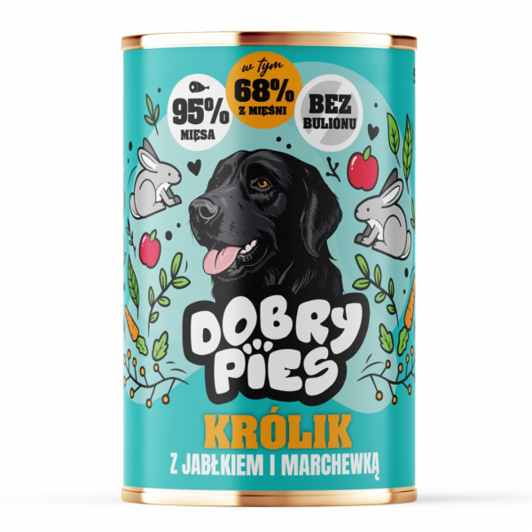 DOBRY PIES Rabbit with apple and carrot - vlhké krmivo pr...