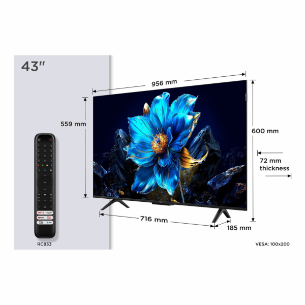 TCL P79K 43P79K televizor 109,2 cm (43") 4K Ultra HD Smar...