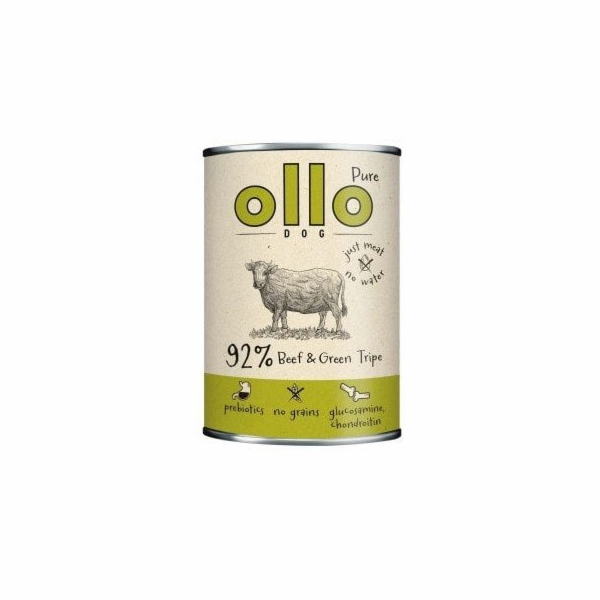 OLLO Pure Beef and Green tripe - vlhké krmivo pro psy - 400g