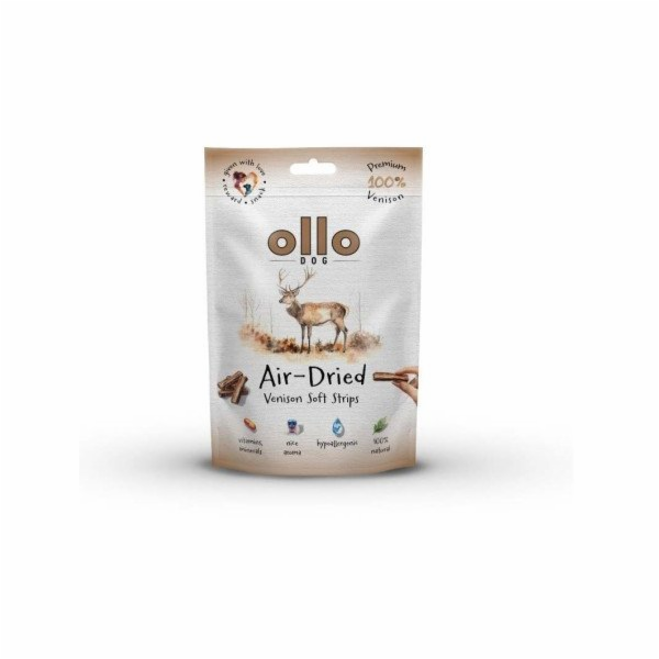 OLLO Air-Dried Venison strips - pamlsek pro psa - 80g