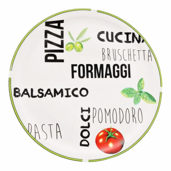 Talíř na pizzu 31 cm zelený okraj HT-27020533zele
