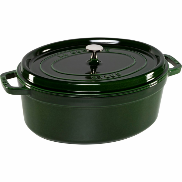 Staub La Cocotte 33cm ovál, Bazalková zelená, Litina