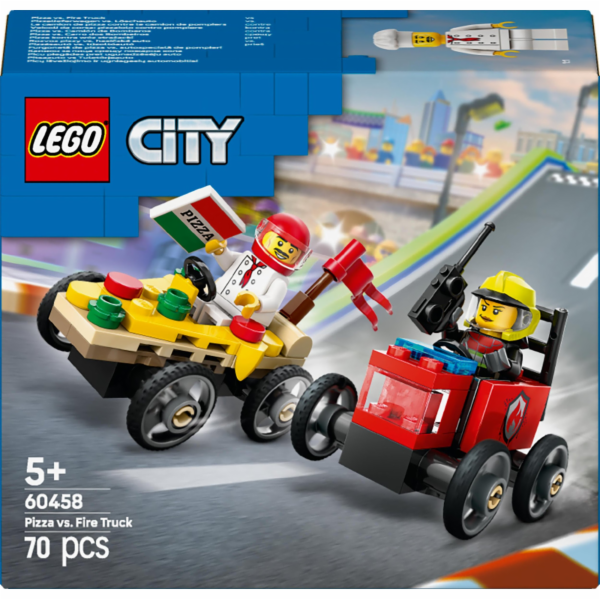 LEGO 60458 City Truck na rozvoz pizzy vs. Hasičský vůz, S...