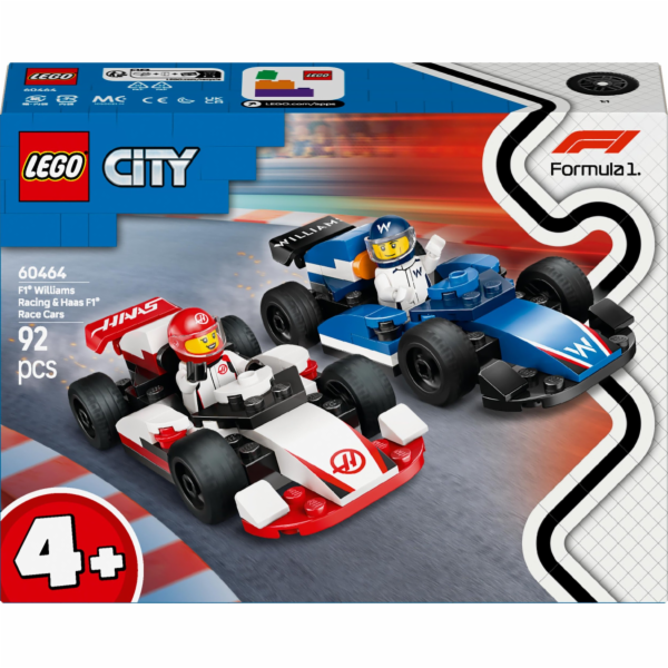 LEGO 60464 City F1 závodní auta Williams Racing a Haas F1...