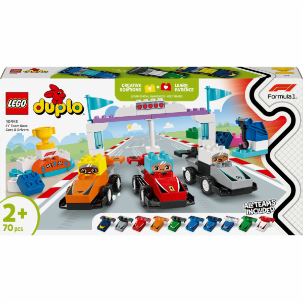 LEGO 10445 DUPLO F1 Team závodní auta se závodníky, stave...