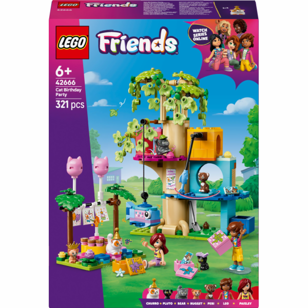 LEGO FRIENDS 42666 Kočičí narozeninová oslava a dům na st...